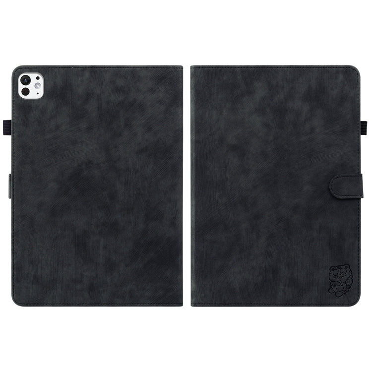 For iPad Pro 11 2025 / 2024 Embossed Tiger Pattern Leather Tablet Case