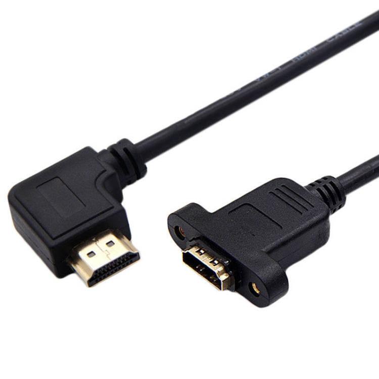 Right Elbow HDTV Male to Female Extension Cable with Ear Screw Holes, Length: 0.5m