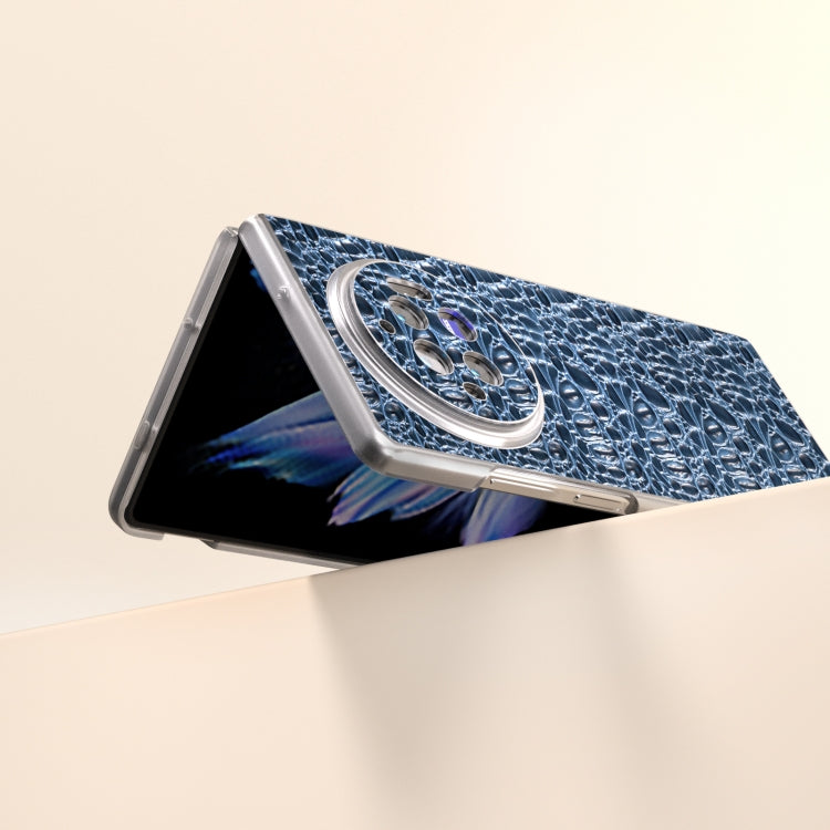 For vivo X Fold3 Frosted Transparent Edge Genuine Leather Canopy Phone Case