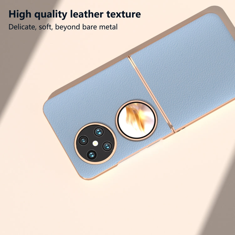 For Huawei Pocket 2 Nano Plating Genuine Leather Wave Series Phone Case