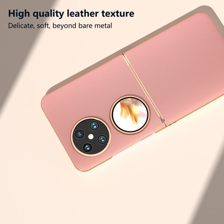 For Huawei Pocket 2 Nano Plating Genuine Leather Wave Series Phone Case