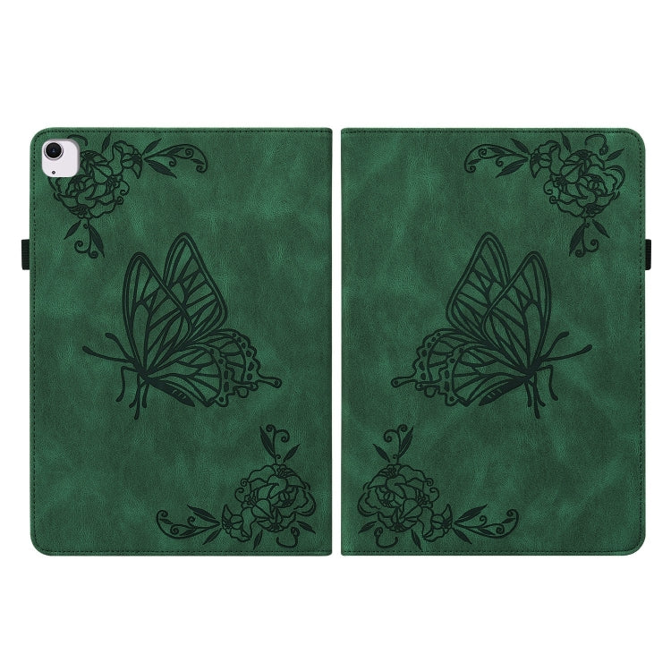 For iPad Air 11 2026 / 2025 / 2024 Butterfly Flower Embossed Leather Tablet Case