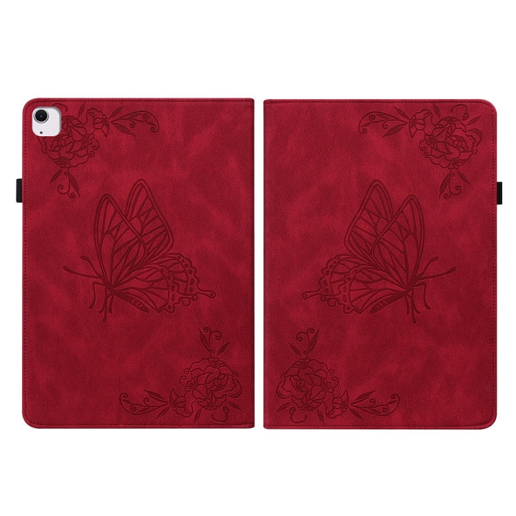 For iPad Air 11 2026 / 2025 / 2024 Butterfly Flower Embossed Leather Tablet Case