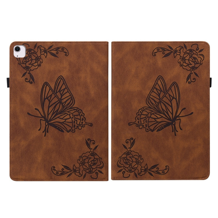 For iPad Air 11 2026 / 2025 / 2024 Butterfly Flower Embossed Leather Tablet Case
