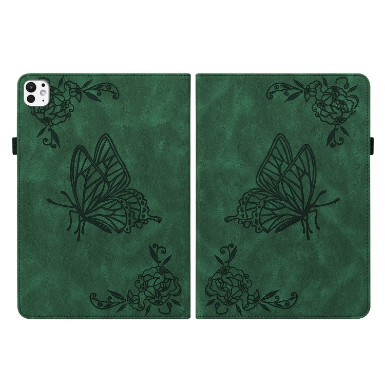 For iPad Pro 11 2025 / 2024 Butterfly Flower Embossed Leather Tablet Case