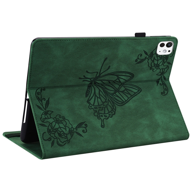 For iPad Pro 11 2025 / 2024 Butterfly Flower Embossed Leather Tablet Case