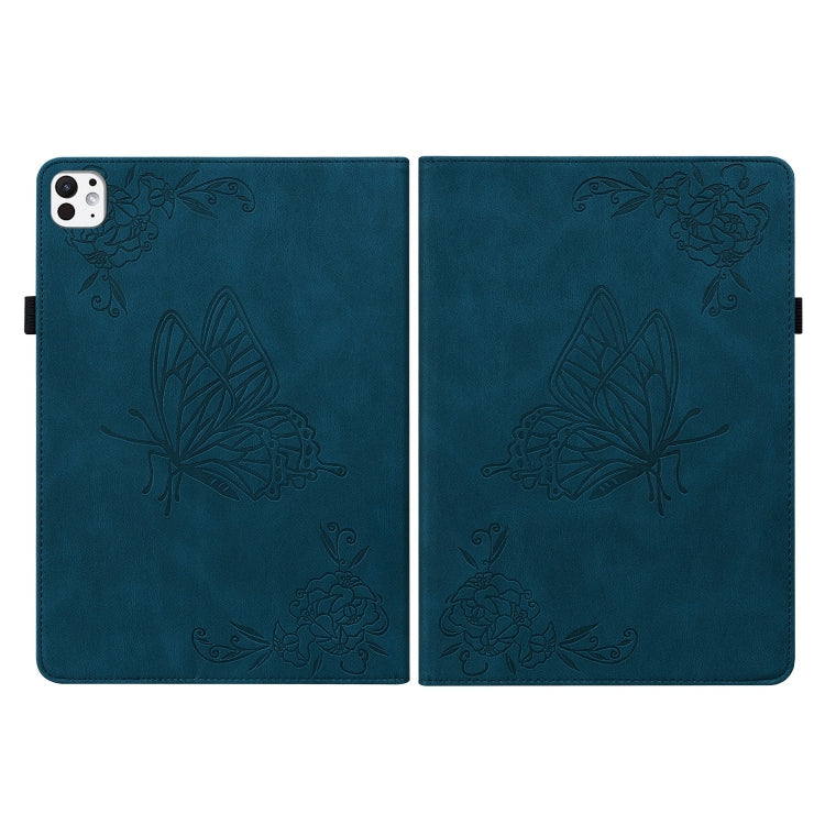 For iPad Pro 11 2025 / 2024 Butterfly Flower Embossed Leather Tablet Case