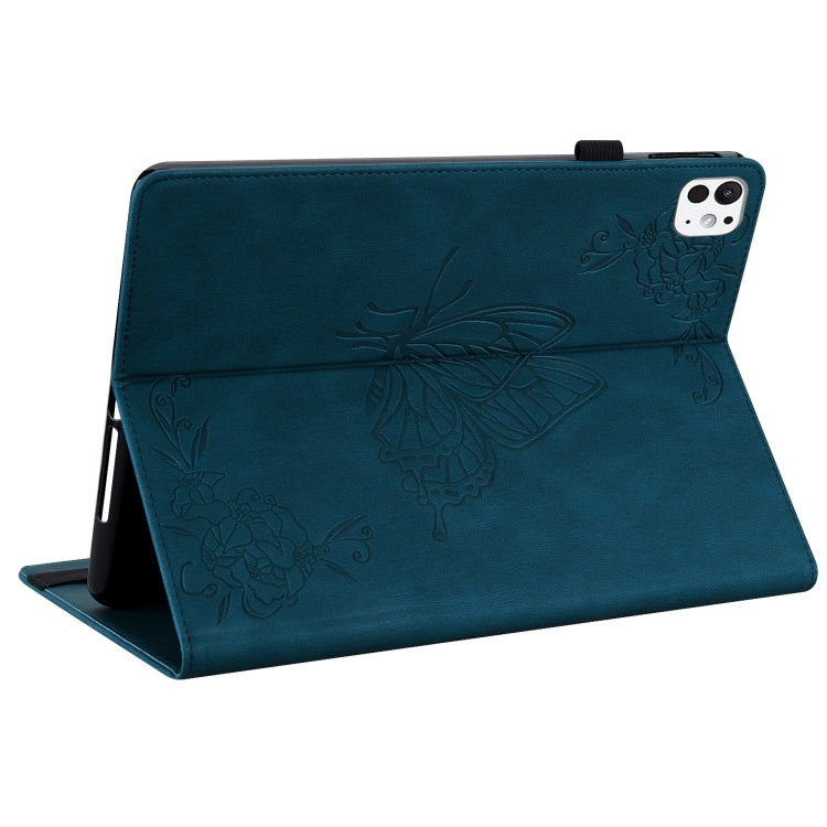For iPad Pro 11 2025 / 2024 Butterfly Flower Embossed Leather Tablet Case