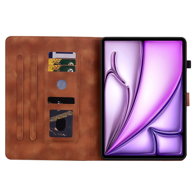 For iPad Air 13 2026 / 2025 / 2024 Lily Embossed Leather Smart Tablet Case