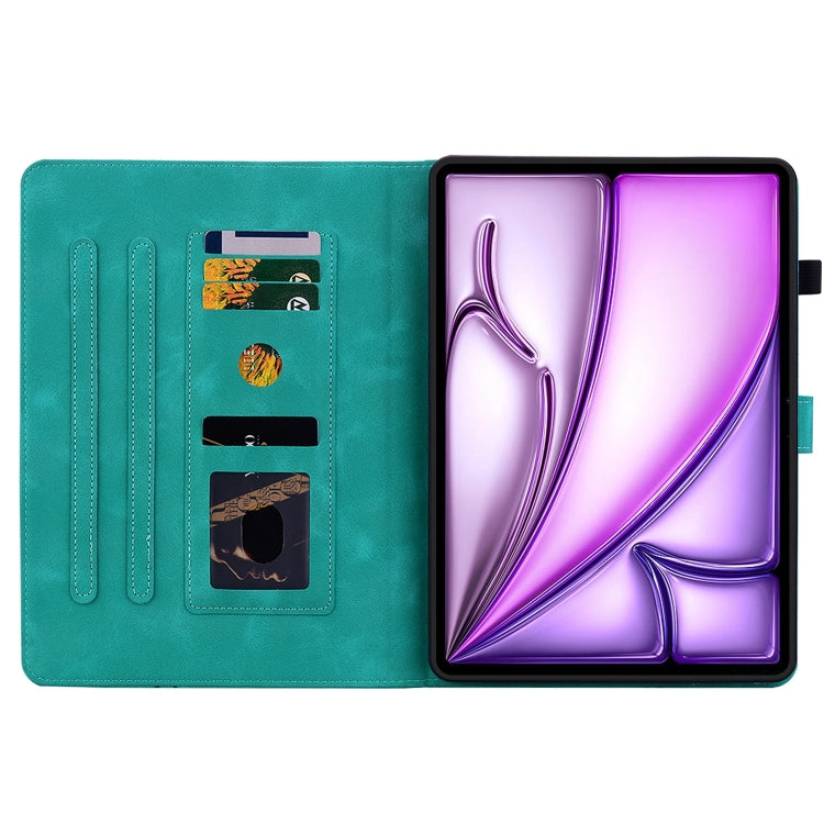 For iPad Air 13 2026 / 2025 / 2024 Lily Embossed Leather Smart Tablet Case