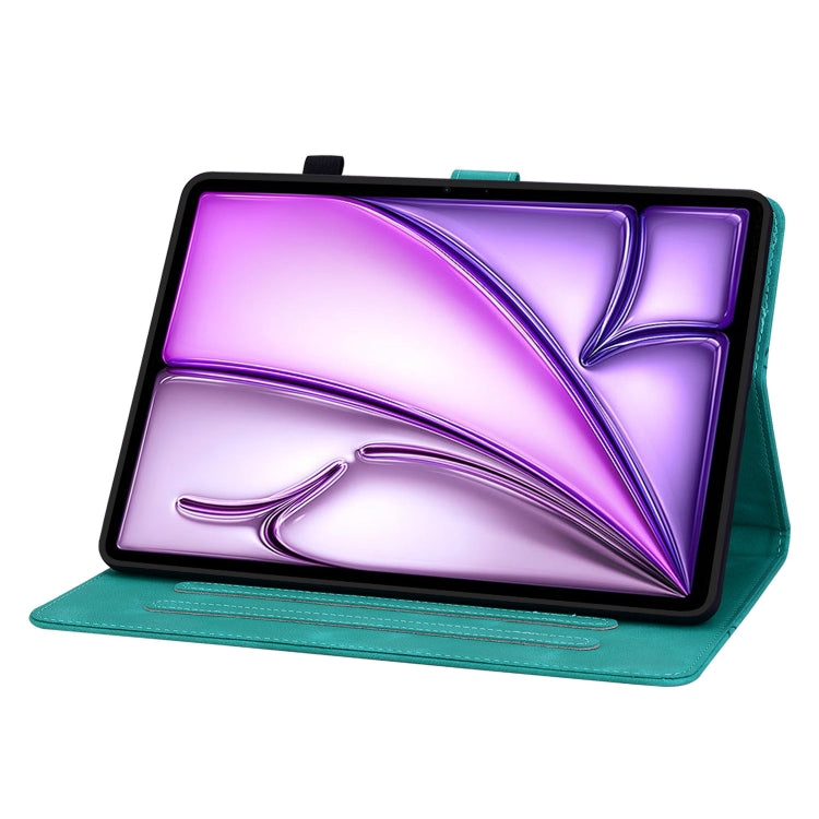 For iPad Air 13 2026 / 2025 / 2024 Lily Embossed Leather Smart Tablet Case
