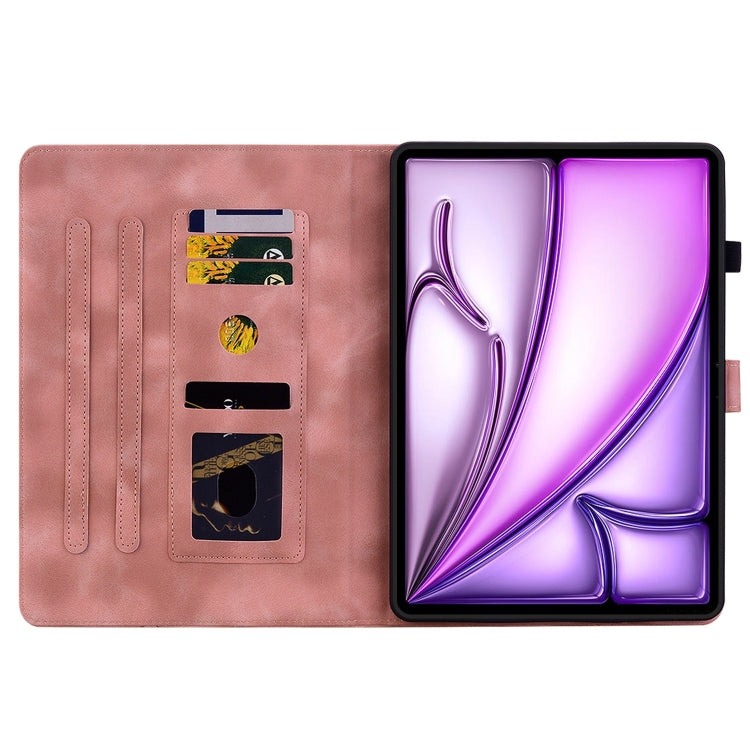 For iPad Air 13 2026 / 2025 / 2024 Lily Embossed Leather Smart Tablet Case