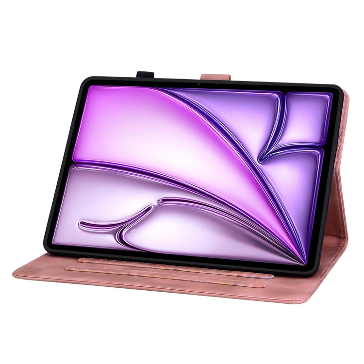 For iPad Air 13 2026 / 2025 / 2024 Lily Embossed Leather Smart Tablet Case