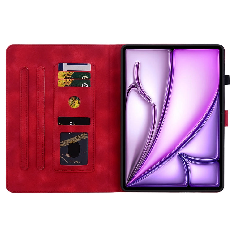 For iPad Air 13 2026 / 2025 / 2024 Lily Embossed Leather Smart Tablet Case