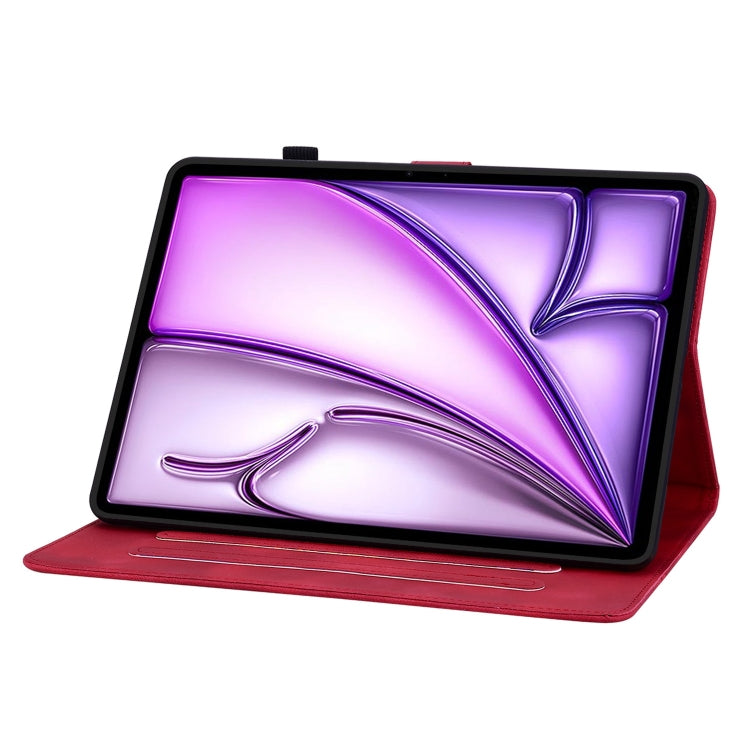 For iPad Air 13 2026 / 2025 / 2024 Lily Embossed Leather Smart Tablet Case