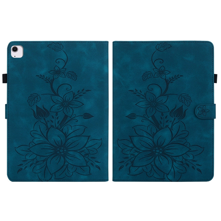 For iPad Air 13 2026 / 2025 / 2024 Lily Embossed Leather Smart Tablet Case