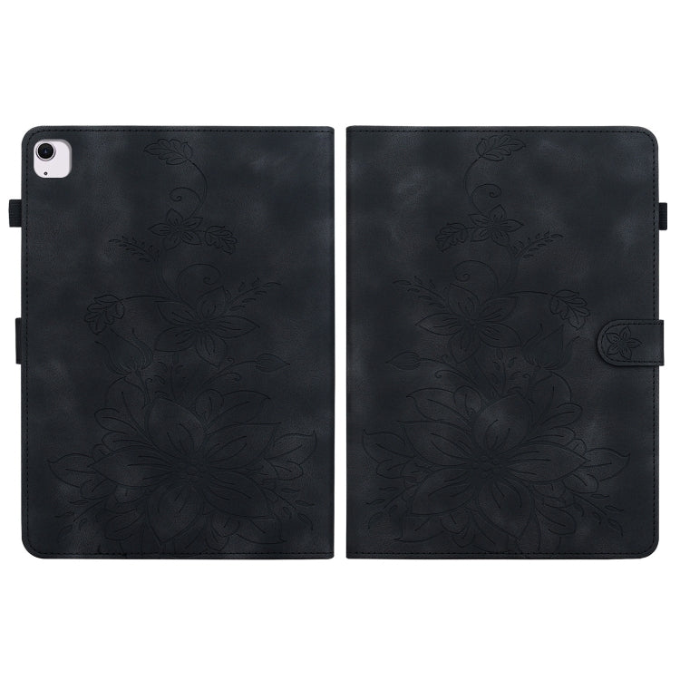 For iPad Air 13 2026 / 2025 / 2024 Lily Embossed Leather Smart Tablet Case