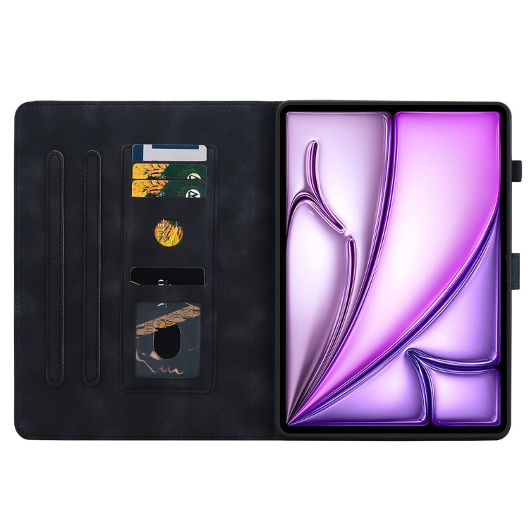 For iPad Air 13 2026 / 2025 / 2024 Lily Embossed Leather Smart Tablet Case