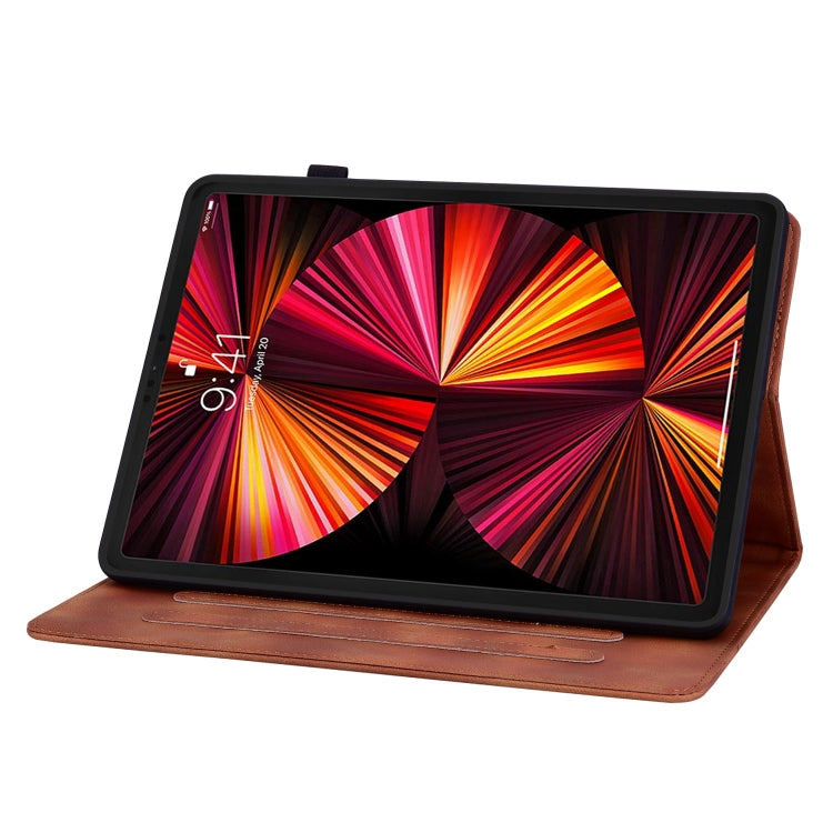 For iPad Pro 12.9 2022 / 2021 / 2020 Lily Embossed Leather Smart Tablet Case