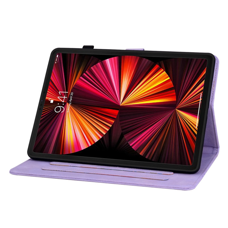 For iPad Pro 11 2022 / Air 10.9 2022 Lily Embossed Leather Smart Tablet Case
