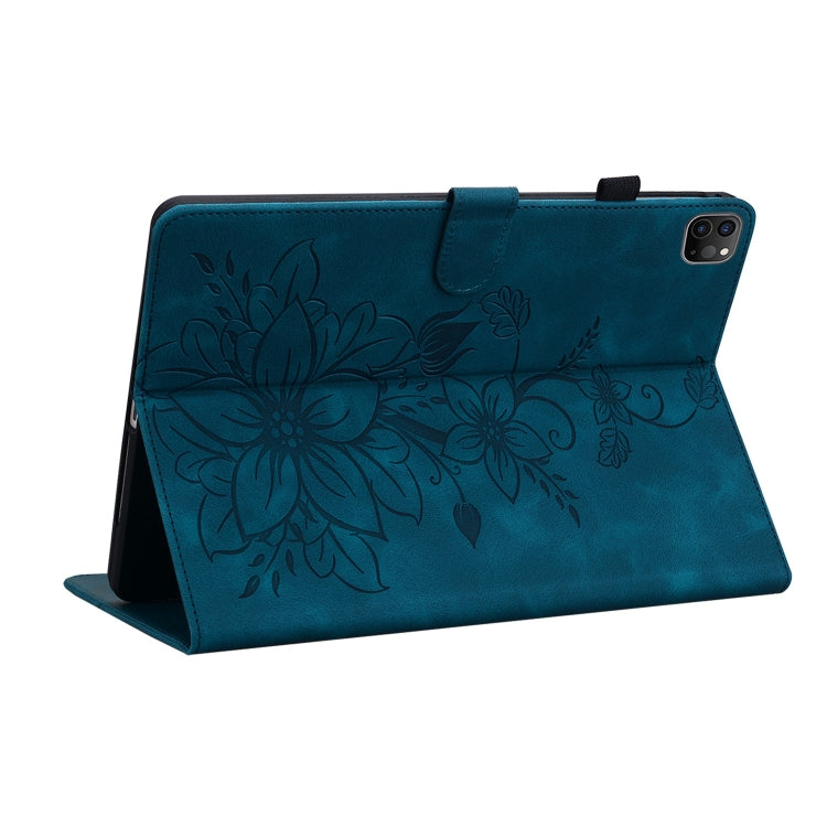 For iPad Pro 11 2022 / Air 10.9 2022 Lily Embossed Leather Smart Tablet Case