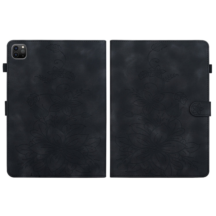 For iPad Pro 11 2022 / Air 10.9 2022 Lily Embossed Leather Smart Tablet Case