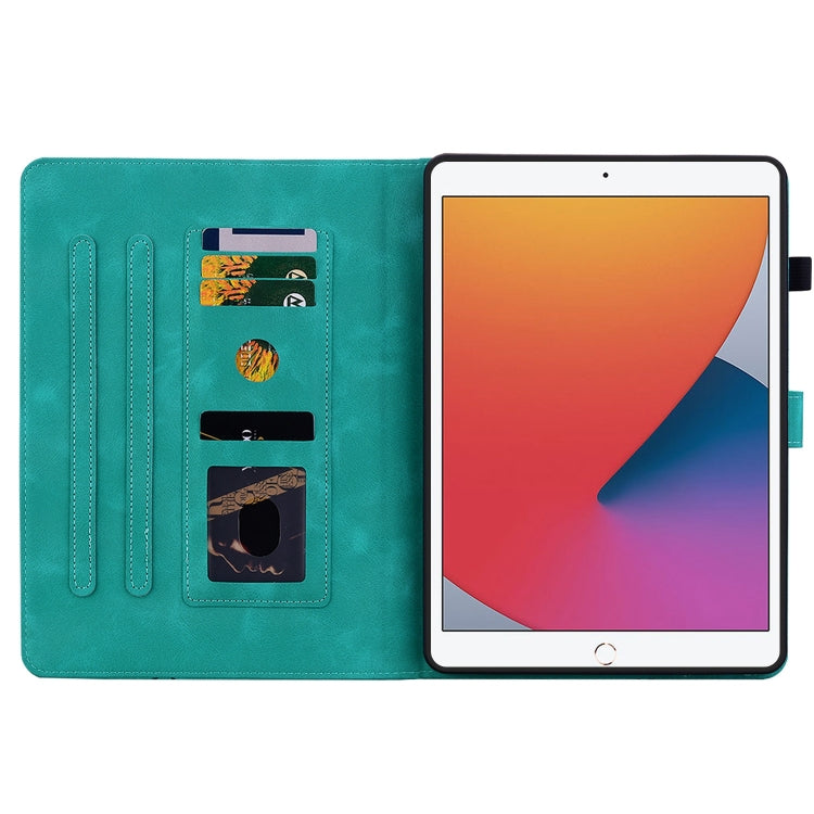For iPad 10.2 2021 / Air 10.5 Lily Embossed Leather Smart Tablet Case