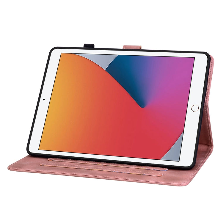 For iPad 10.2 2021 / Air 10.5 Lily Embossed Leather Smart Tablet Case