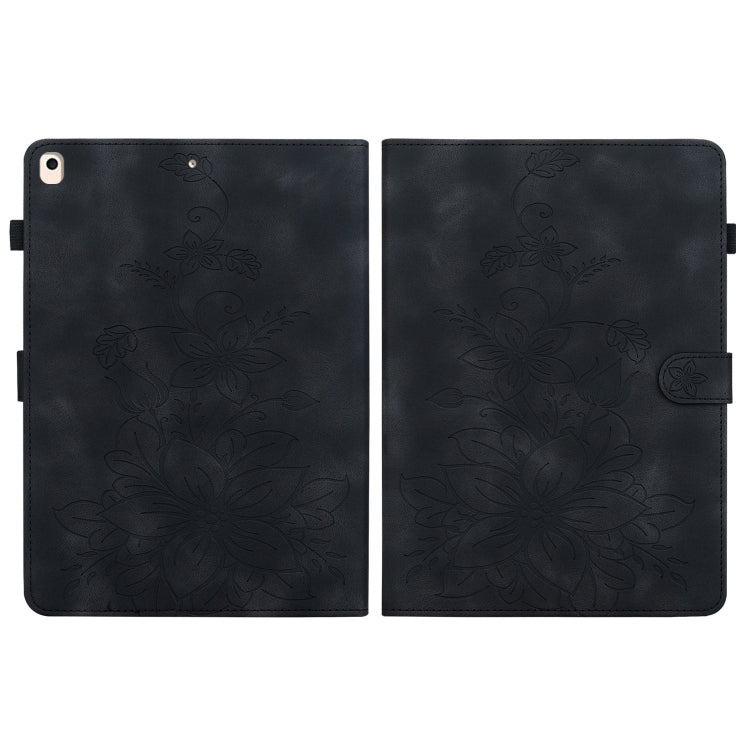 For iPad 10.2 2021 / Air 10.5 Lily Embossed Leather Smart Tablet Case