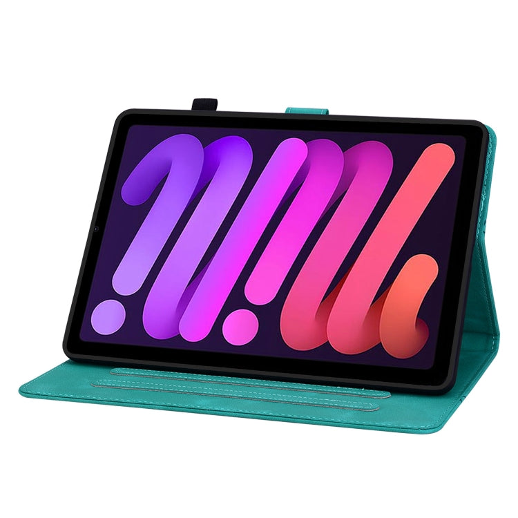 For iPad mini 6 / mini 2024 Lily Embossed Leather Smart Tablet Case