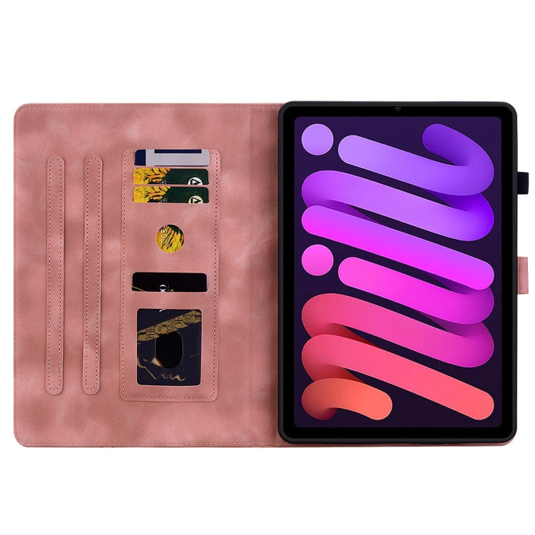 For iPad mini 6 / mini 2024 Lily Embossed Leather Smart Tablet Case
