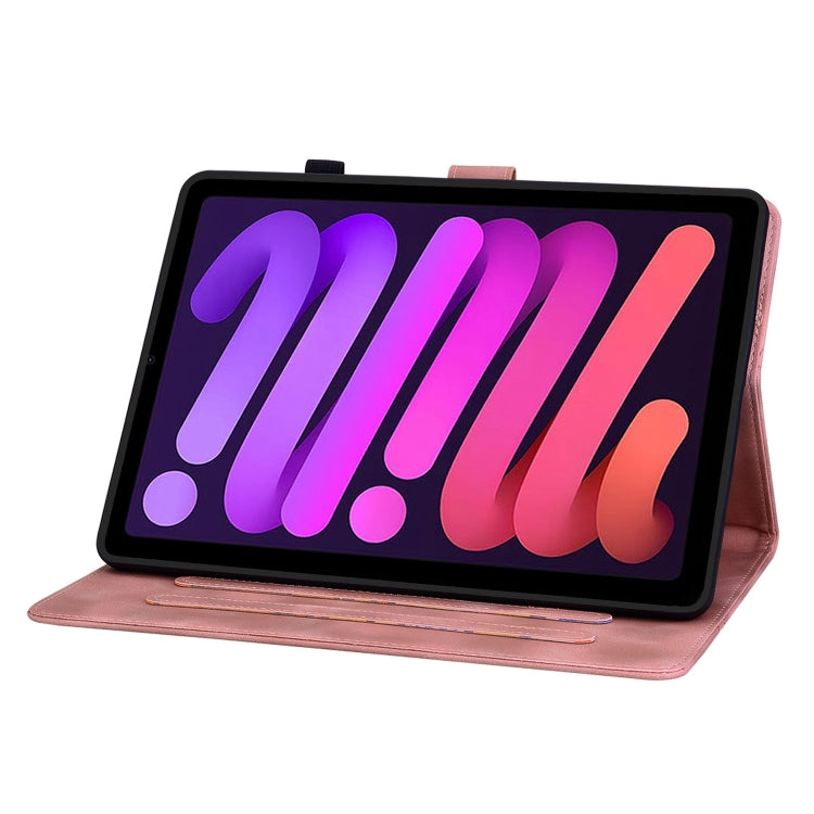 For iPad mini 6 / mini 2024 Lily Embossed Leather Smart Tablet Case