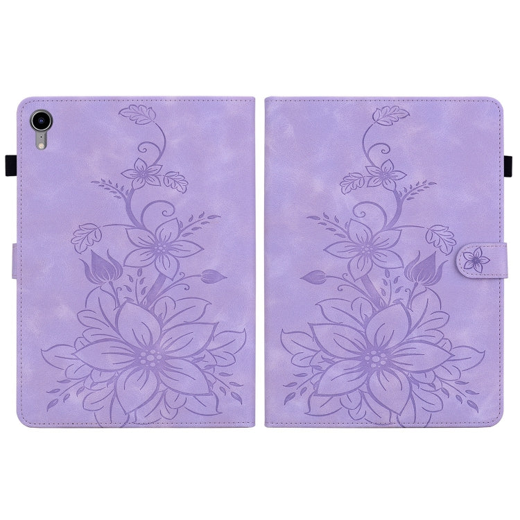 For iPad mini 6 / mini 2024 Lily Embossed Leather Smart Tablet Case