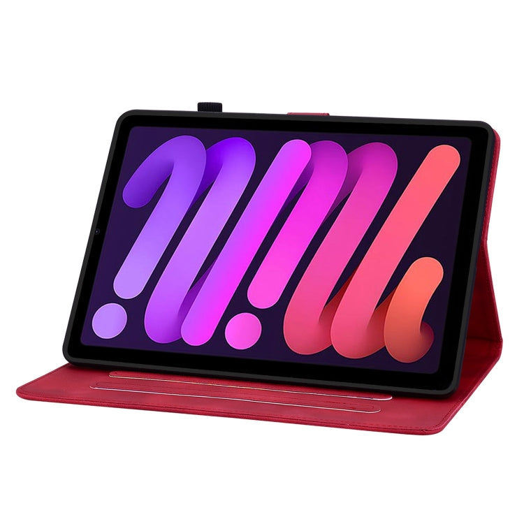 For iPad mini 6 / mini 2024 Lily Embossed Leather Smart Tablet Case