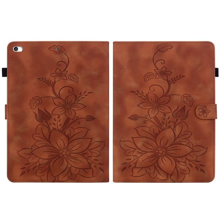 For iPad mini 5 / 4 / 3 / 2 / 1 Lily Embossed Leather Smart Tablet Case