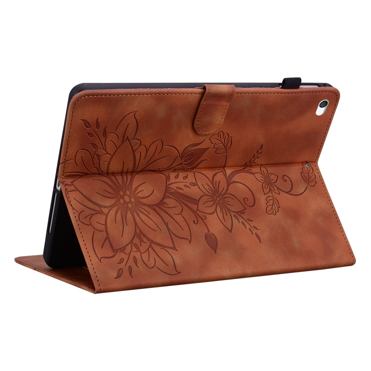 For iPad mini 5 / 4 / 3 / 2 / 1 Lily Embossed Leather Smart Tablet Case