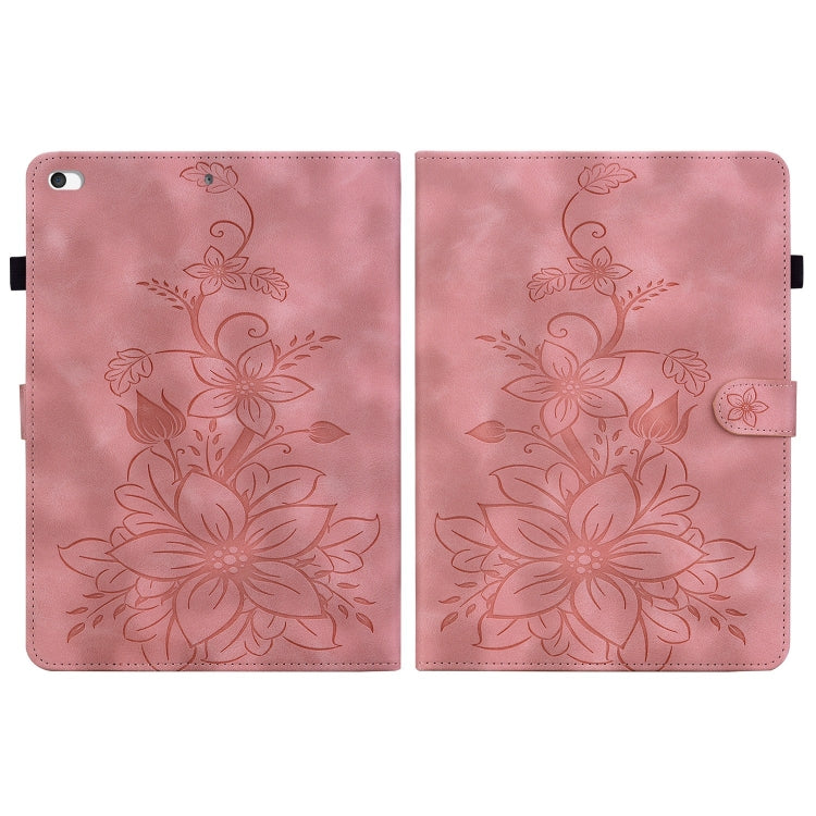 For iPad mini 5 / 4 / 3 / 2 / 1 Lily Embossed Leather Smart Tablet Case