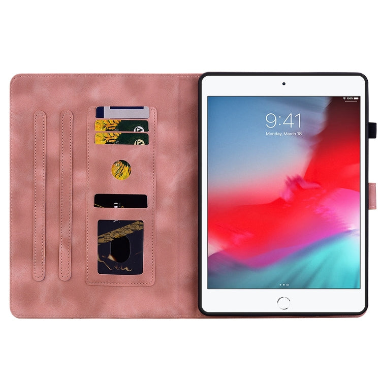 For iPad mini 5 / 4 / 3 / 2 / 1 Lily Embossed Leather Smart Tablet Case