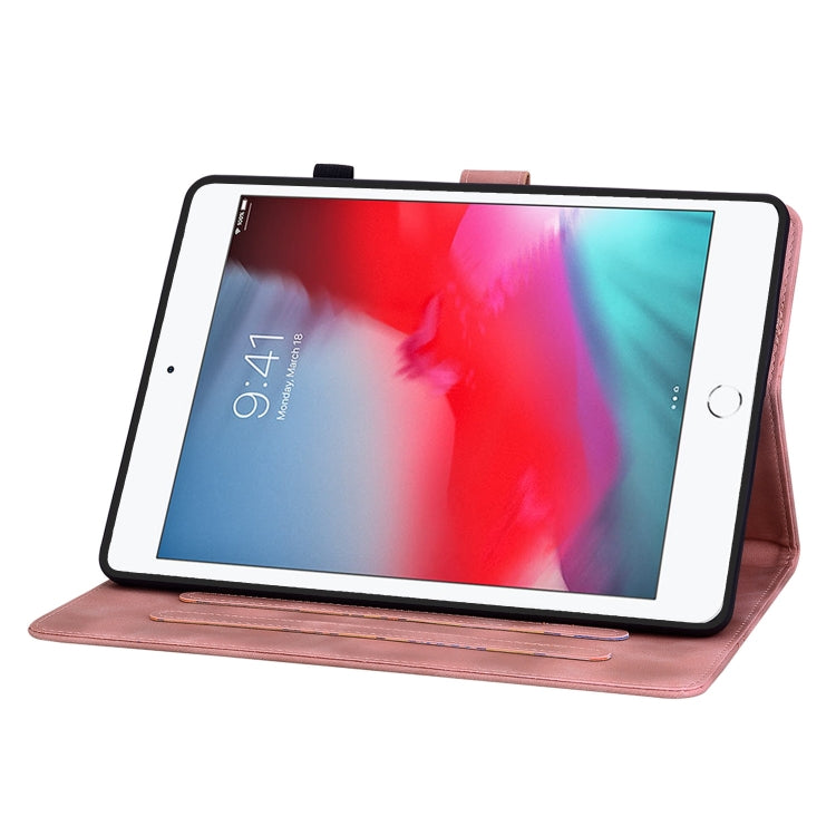 For iPad mini 5 / 4 / 3 / 2 / 1 Lily Embossed Leather Smart Tablet Case