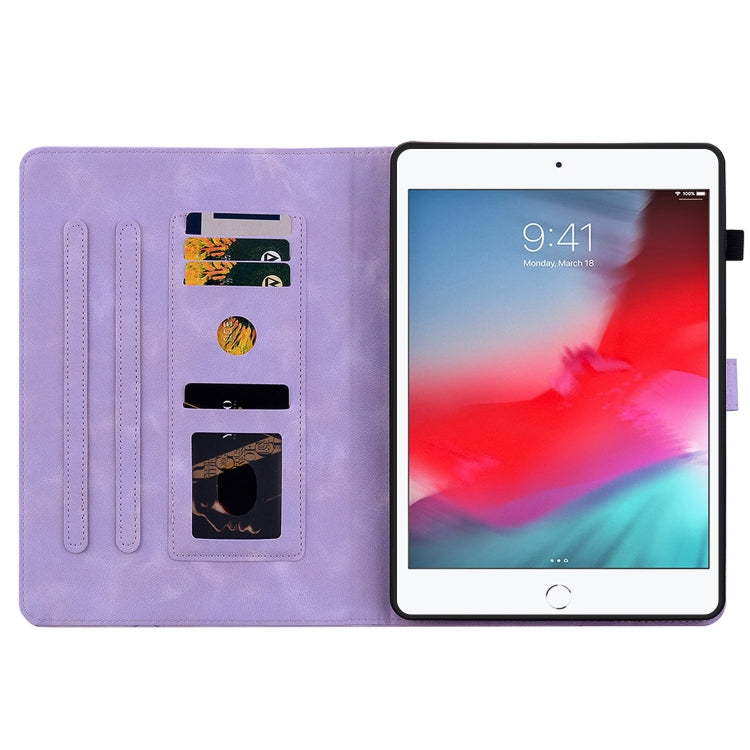 For iPad mini 5 / 4 / 3 / 2 / 1 Lily Embossed Leather Smart Tablet Case