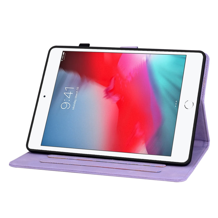 For iPad mini 5 / 4 / 3 / 2 / 1 Lily Embossed Leather Smart Tablet Case