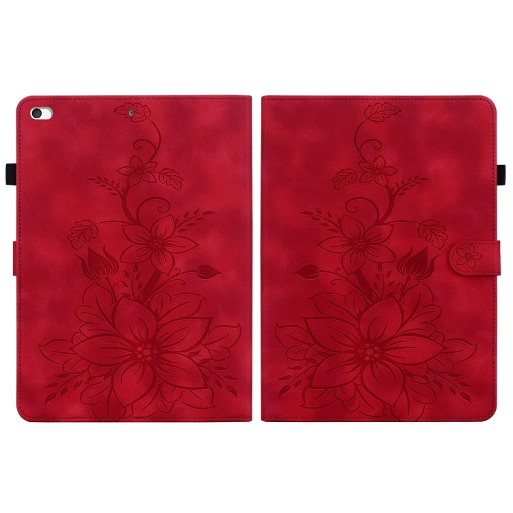 For iPad mini 5 / 4 / 3 / 2 / 1 Lily Embossed Leather Smart Tablet Case