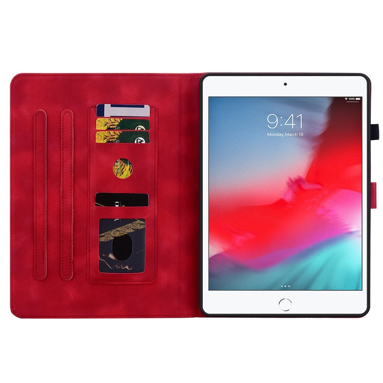 For iPad mini 5 / 4 / 3 / 2 / 1 Lily Embossed Leather Smart Tablet Case