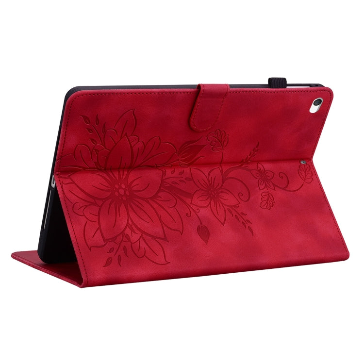 For iPad mini 5 / 4 / 3 / 2 / 1 Lily Embossed Leather Smart Tablet Case