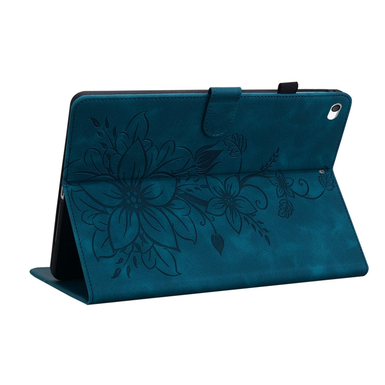 For iPad mini 5 / 4 / 3 / 2 / 1 Lily Embossed Leather Smart Tablet Case