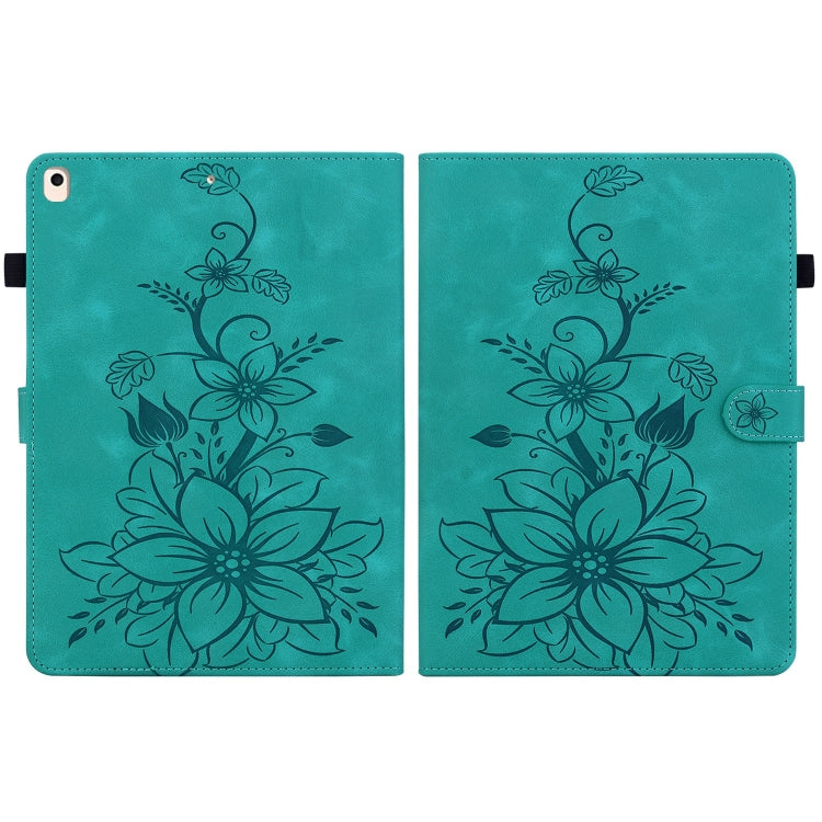 For iPad Air / Air 2 / 9.7 2017 / 2018 Lily Embossed Leather Smart Tablet Case