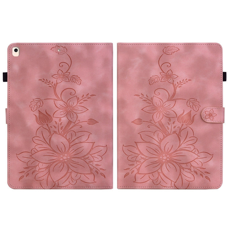 For iPad Air / Air 2 / 9.7 2017 / 2018 Lily Embossed Leather Smart Tablet Case