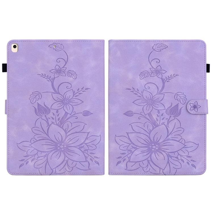 For iPad Air / Air 2 / 9.7 2017 / 2018 Lily Embossed Leather Smart Tablet Case