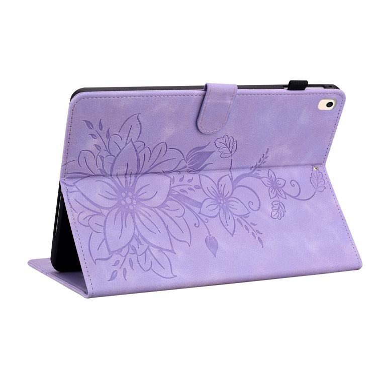 For iPad Air / Air 2 / 9.7 2017 / 2018 Lily Embossed Leather Smart Tablet Case
