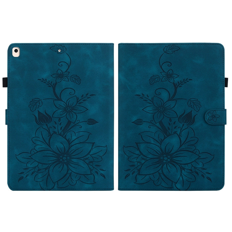 For iPad Air / Air 2 / 9.7 2017 / 2018 Lily Embossed Leather Smart Tablet Case